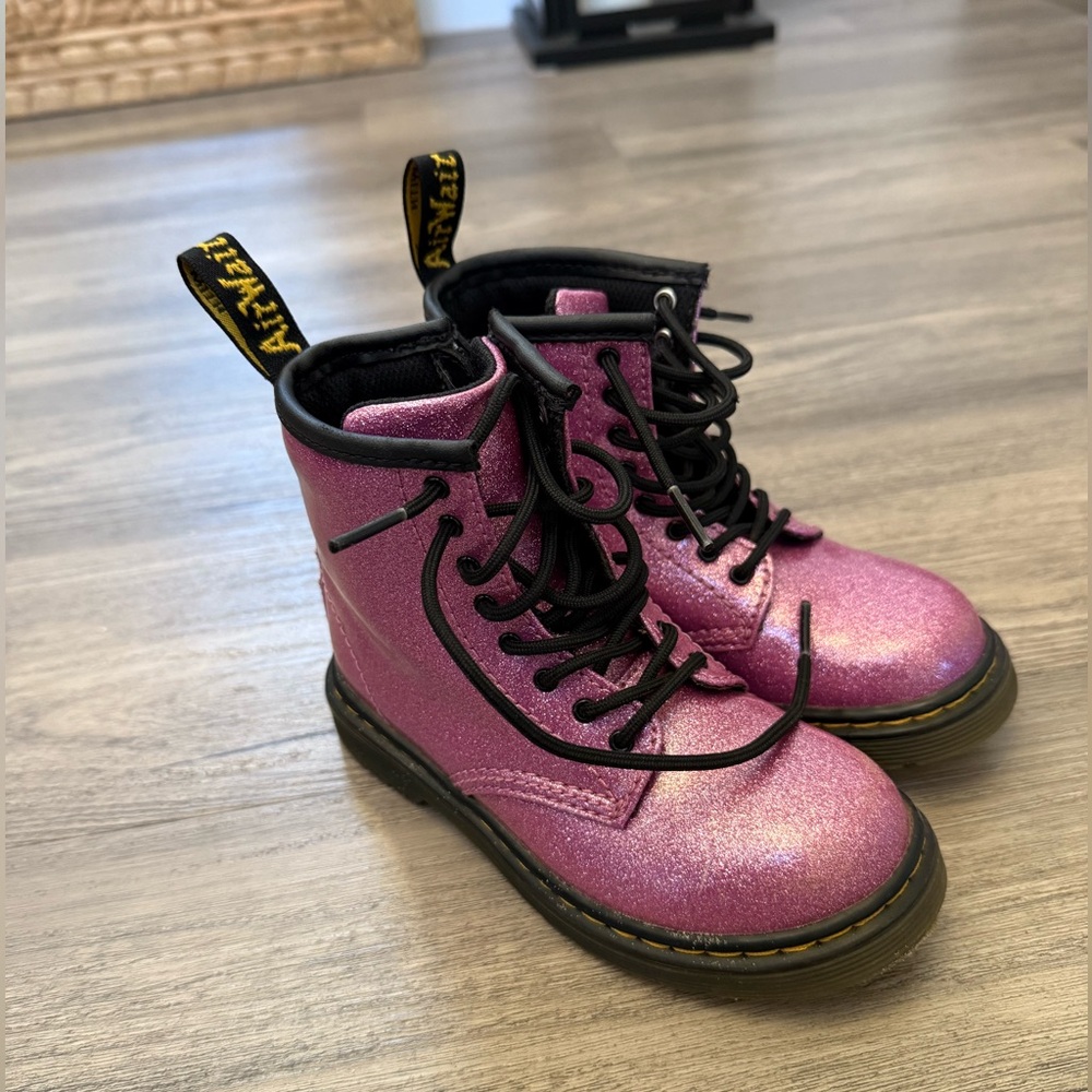 Pink glitter marten’s toddler boots size 10